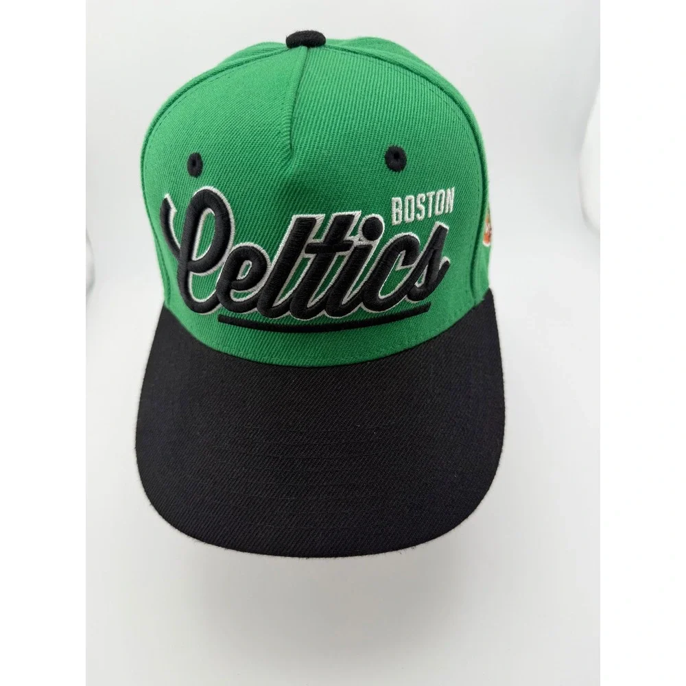 NBA Boston Celtics Youth Snapback Hat Green Black Script‎ Logo Adjustable Cap